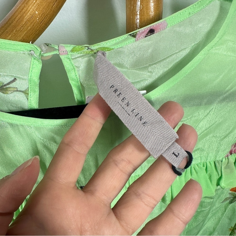 NWT Preen Line Green Floral Long Sleeve Top sz L - Picture 6 of 7